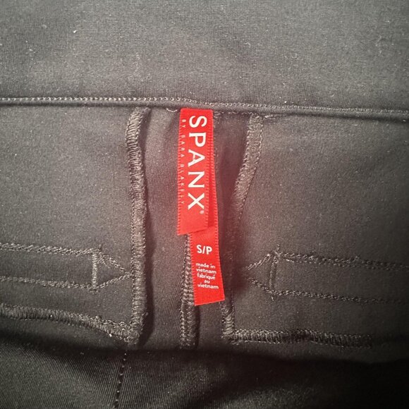 Spanx Pants Womens Small Black High Rise Stretch Skinny Jeggings Pull On Slit - Picture 4 of 10